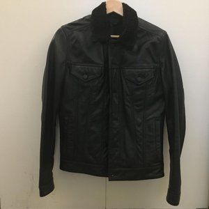 ASOS men's black real leather jacket - slim fit